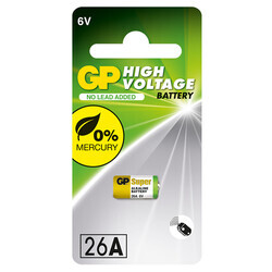 GP Batteries GP26A Süper Alkalin 26A Boy Pil, 6 Volt, Tekli Kart - Thumbnail