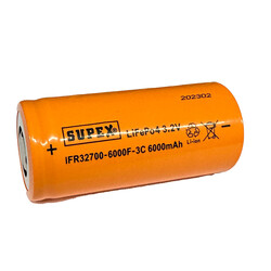 Supex IFR32700-6000F-3C 3.2V Li-Ion 6000mAh 3C Deşarj Akımı Düz Kafa Pil - Thumbnail