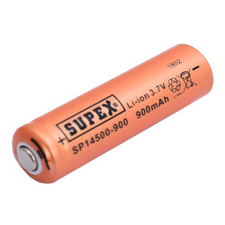 Supex SP14500-900 900mAh 3.7V 14500 Model Li-Ion Uçlu Kafa Pil - Thumbnail