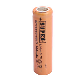 Supex SP14500-900D 900mAh 3.7V 14500 Model Li-Ion Düz Kafa Pil - Thumbnail